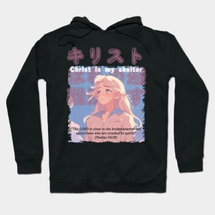 Christian Manga with Kanjis - Christ is My Shelter Hoodie